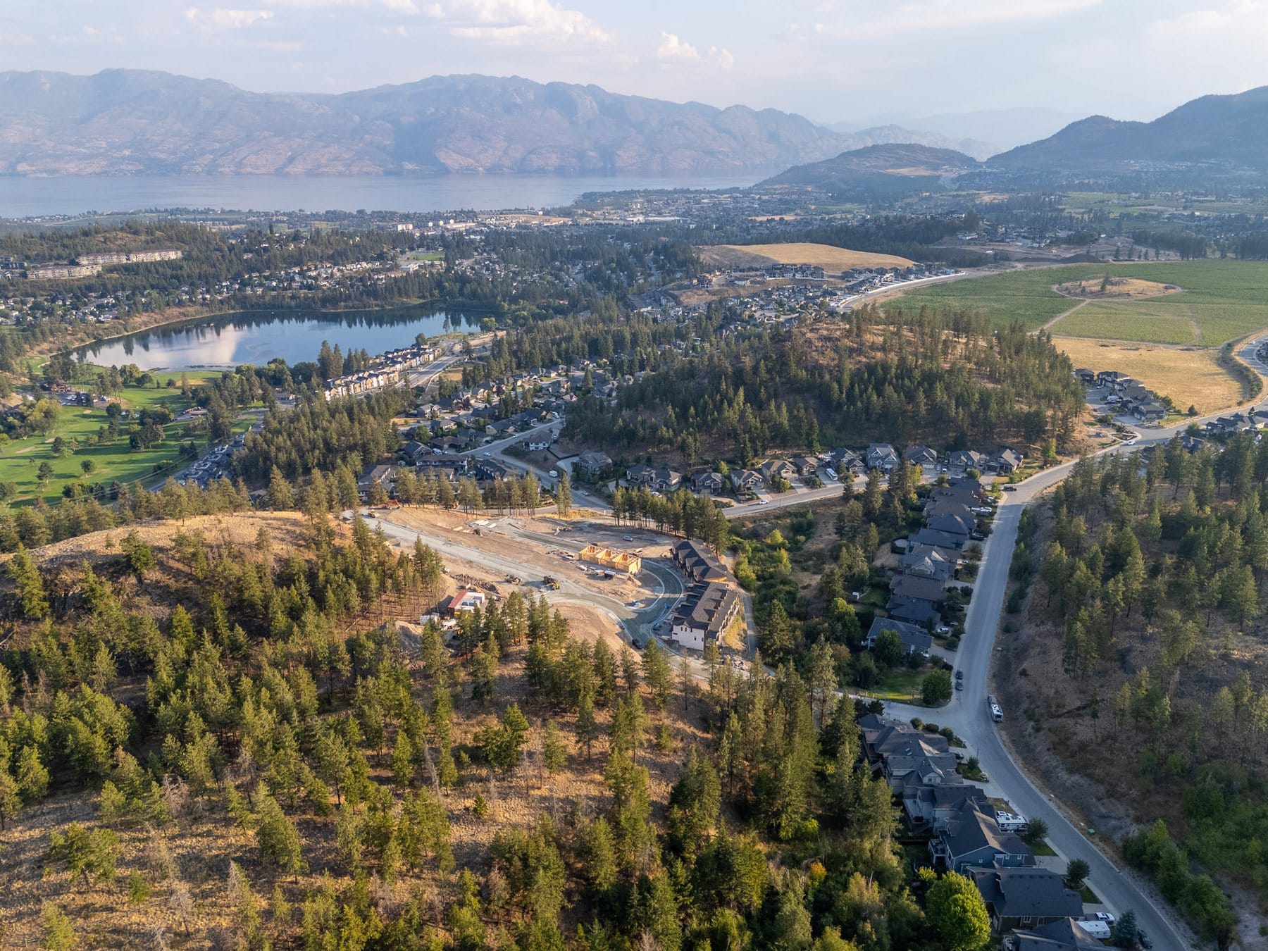Shannon Lake and the golf course below Paramount Peak, the valley beyond