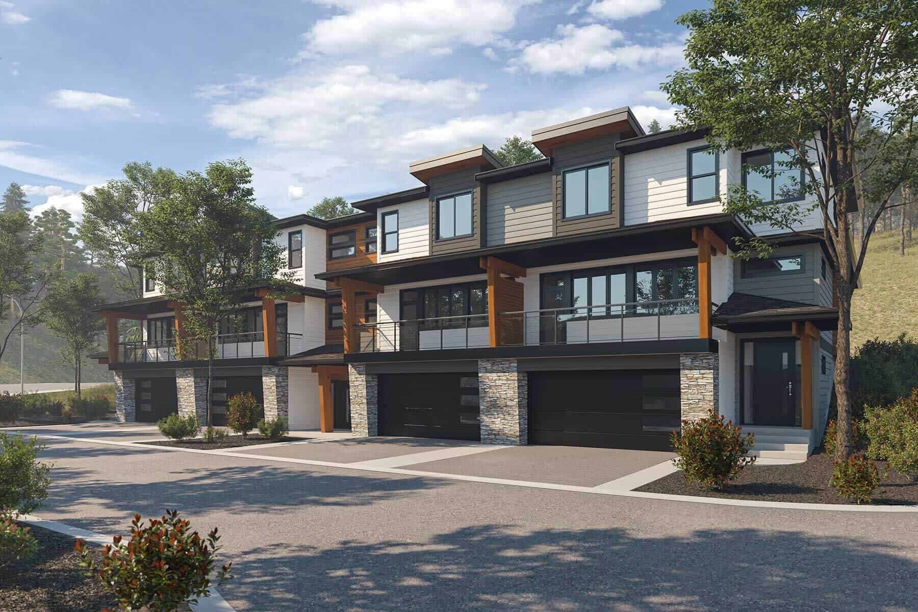 Nature's Gate townhomes at the entrance to Tallus Ridge